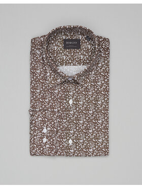 Borgio Borgio Koszula calimera 00658 Brązowy Slim Fit