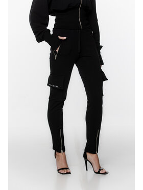 Pilawski Pilawski Spodnie dresowe SPODNIE DRESOWE BOJÓWKI CZARNE DAMSKIE Czarny Slim Fit