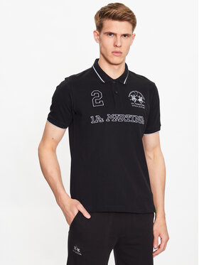 La Martina La Martina Poloshirt VMP306 PK001 Schwarz Regular Fit