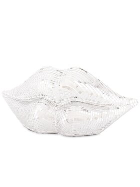 MIAhome MIAhome Figurka Dekoracja srebrne USTA 15,5x33x10 cm Srebrny