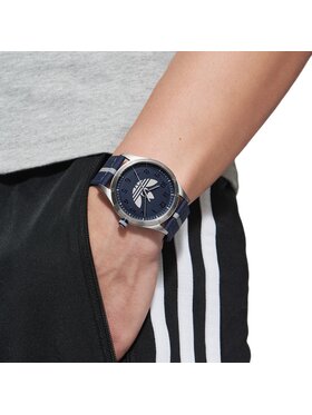 Adidas Originals Sat Code Four Watch AOSY23041 Srebrna