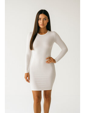 Nudyess Nudyess Úpletové šaty Vivia mini Écru Fitted Fit