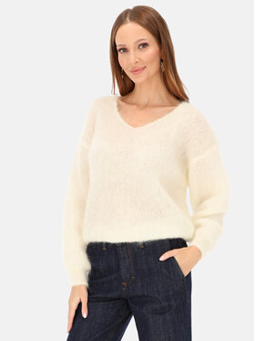 L’AF L’AF Sweter Della Biały Regular Fit