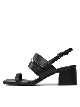 Calvin Klein Sandali Heel Sandal 45 Met Bar Lth HW0HW02056 Črna