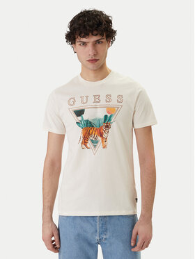 Guess Guess Tricou M6GI33 K3310 Écru Regular Fit