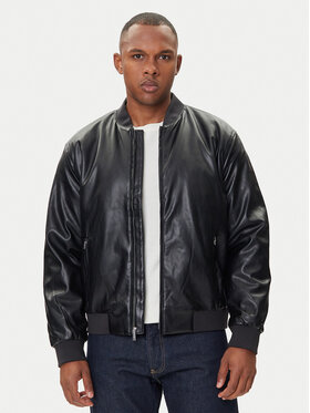 Calvin Klein Jeans Calvin Klein Jeans Яке от имитация на кожа LV04RC407G Черен Relaxed Fit