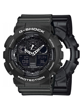 Casio Casio Zegarek SET GA-100-1A1ER + BEZEL 10508136 + PASEK 10467764 Czarny