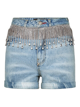 PHILIPP PLEIN PHILIPP PLEIN Džínové šortky 11431 Světle modrá Skinny Fit