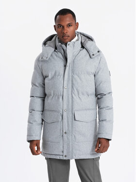 Ombre Ombre Parka OM-JALJ-0217 Šedá Regular Fit