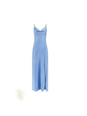Guess Jeans Guess Jeans Φόρεμα καλοκαιρινό Abito donna adle lace neckline long Μπλε Regular Fit