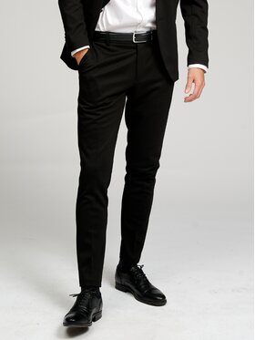 TeeShoppen TeeShoppen Spodnie garniturowe 'Perform Collection' Czarny Slim Fit