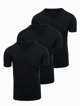 Ombre Ombre Komplet t-shirtów OM-TSBS-0281 Czarny Regular Fit