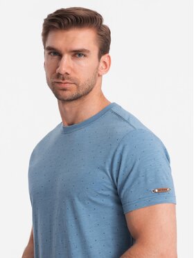 Ombre Ombre T-Shirt OM-TSFP-0185 Modrá Regular Fit