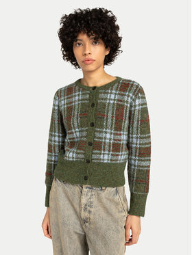 Element Element Kardigan Plaid Cardigan W ELJSW00113 Zielony Regular Fit