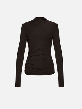 La Mania La Mania Bluzka SANNE Brązowy ciemny Basic Fit