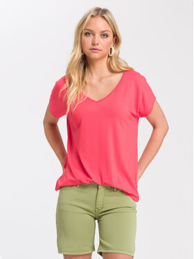 Cross Jeans Cross Jeans T-Shirt 55922-571 Koralowy Regular Fit