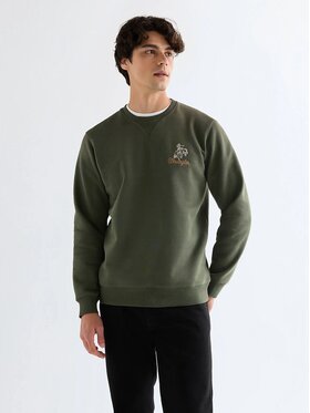 Wrangler Wrangler Felpa EMBROIDERY CREW Verde Comfort Fit