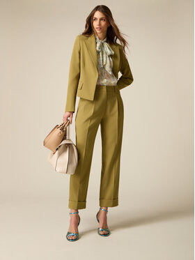 Oltre Oltre Pantaloni di tessuto P04YR009466N025 Verde Cropp Fit