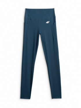 4F 4F Legginsy TRAINING Turkusowy Slim Fit