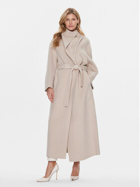 Calvin Klein Calvin Klein Gyapjú kabát K20K206746 Bézs Relaxed Fit