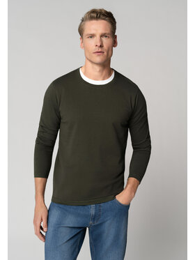 Volcano Volcano Longsleeve L-HALS Zielony Regular Fit