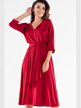 Awama Awama Vestito estivo A522 Bordeaux Basic Fit