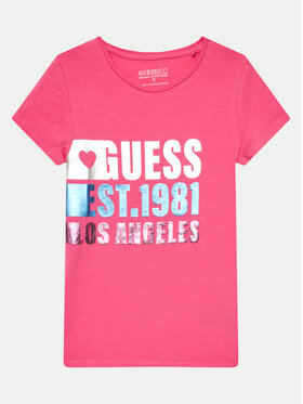 Guess Guess Тишърт J4YI00 K6YW4 Розов Regular Fit