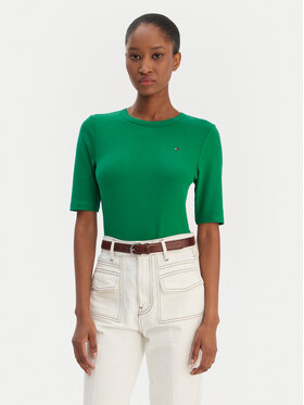 Tommy Hilfiger Tommy Hilfiger T-shirt WW0WW47308 Zelena Slim Fit