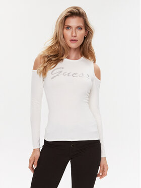 Guess Guess Sweter W3BR80 Z2YK2 Biały Slim Fit