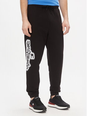 Tommy Jeans Tommy Jeans Спортивні штани Tjm Reg Tommy Spray Sweatpant DM0DM18376 Чорний Regular Fit