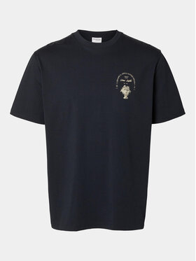 Selected Homme Selected Homme T-Shirt Slhrelaxaries 16094014 Granatowy Relaxed Fit