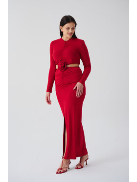 ROSE AVENUE ROSE AVENUE Sukienka elegancka SUKIENKA LUCIA Czerwony Regular Fit