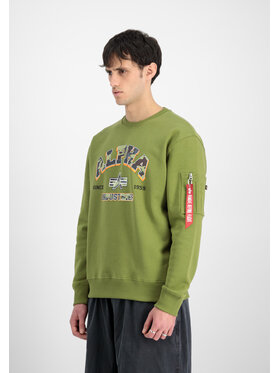 Alpha Industries Alpha Industries Bluza College Camo Sweatshirt Zielony Regular Fit