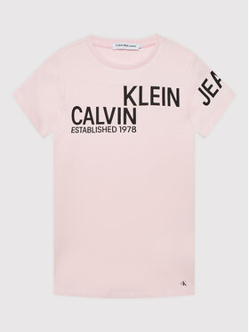 Calvin Klein Jeans Calvin Klein Jeans Každodenní šaty Hero Logo IG0IG01304 Růžová Regular Fit