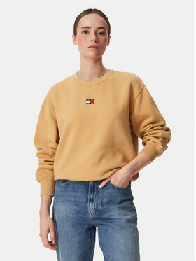 Tommy Jeans Tommy Jeans Majica dugih rukava Badge DW0DW23297 Žuta Regular Fit