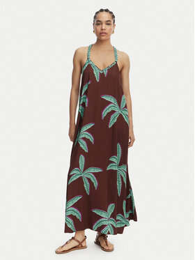 LOLA CASADEMUNT LOLA CASADEMUNT Лятна рокля LS2616022 Кафяв Relaxed Fit