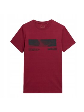 4F 4F T-Shirt TTSHM308 Czerwony Comfortable Fit