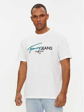 Tommy Jeans Tommy Jeans T-Shirt Spray Pop Color DM0DM18572 Biały Regular Fit