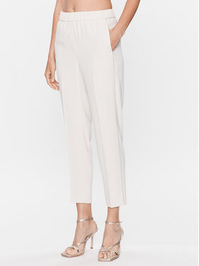 Peserico Peserico Medžiaginės kelnės P04072 Écru Regular Fit