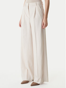 Marella Marella Spodnie palazzo Emme by Marella Slogan2 2615131311 Kremowy Wide Leg