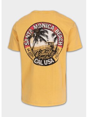 PITBULL PITBULL T-Shirt Koszulka męska Denim Washed OCEANSIDE L Żółty Regular Fit