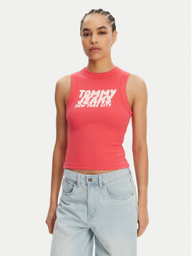 Tommy Jeans Tommy Jeans Top DW0DW21339 Różowy Slim Fit