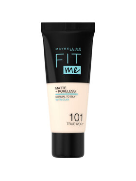 Maybelline Maybelline Maybelline Fit Me Matte & Poreless Foundation matujący podkład do twarzy 101 True Ivory 30ml Podkład czarny