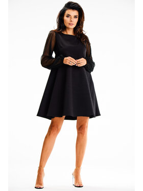 Awama Awama Sukienka wieczorowa A622 Czarny Basic Fit