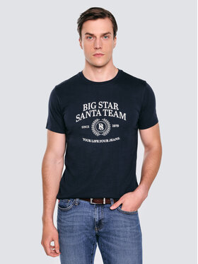 BIG STAR BIG STAR T-Shirt MARR Granatowy Basic Fit