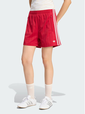 adidas adidas Szorty sportowe PINSTRIPE FIREBIRD Czerwony Loose Fit