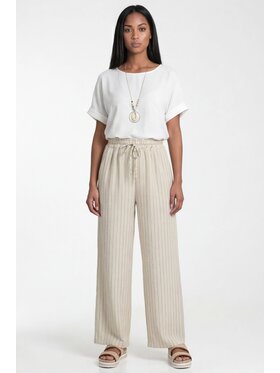 FIGL FIGL Palazzo kalhoty M1323 Bílá Loose Fit