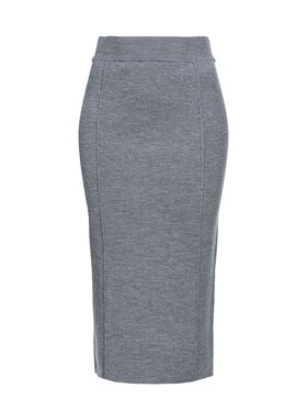 PINKO Pinko Spódnica midi PINKO DEGUSTAZIONE GONNA LANA COMPATTA - 103946 A221 Szary Regular Fit