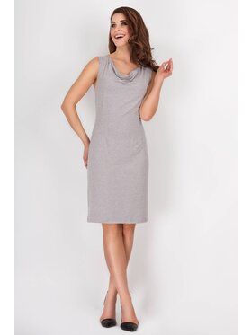 Awama Awama Sukienka letnia A090 Szary Basic Fit