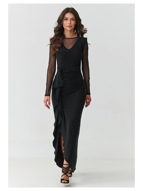 Makadamia Makadamia Sukienka wieczorowa M910 Czarny Cutted Fit